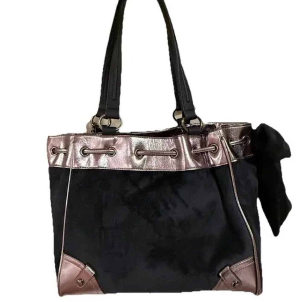 Juicy Couture Classic Scottie Dogs Tote Handbag Licorice Black Silver NWT - Picture 4 of 8